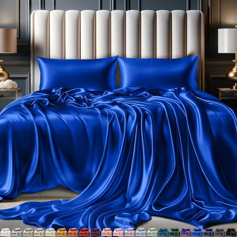 4pcs Satin Sheet Queen Sheet Set