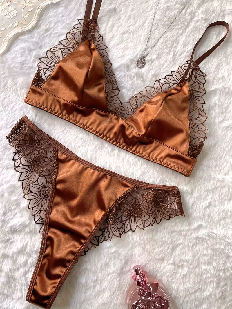 Embroidered Sexy Lingerie Set
