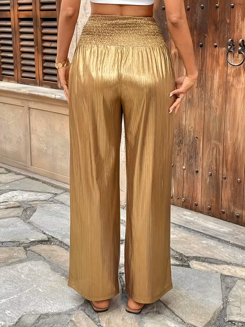 Metallic Fabric Wide Leg 