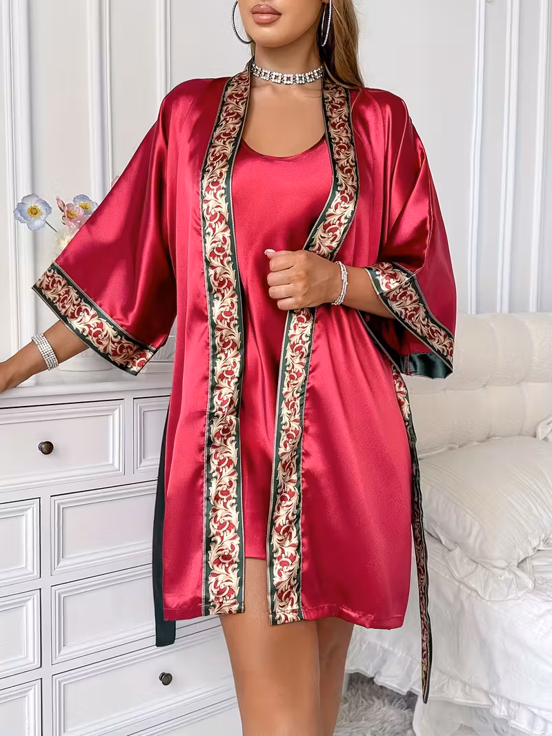 Strap & Backless Robe Set 
