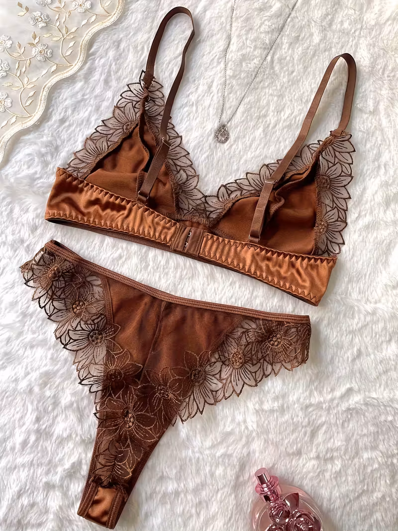 Embroidered Sexy Lingerie Set