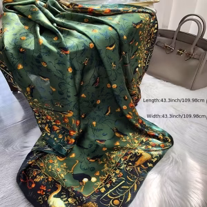 Crane Print Square Scarf