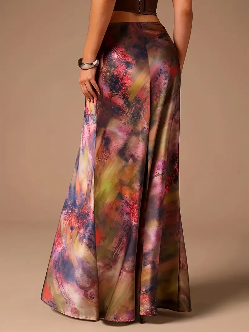 Satin A-Line Midi Skirt
