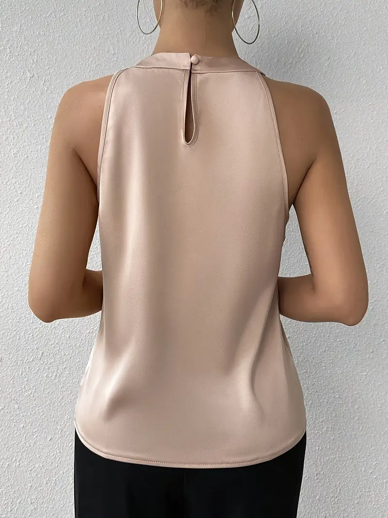 Champagne Colored Satin Blouse